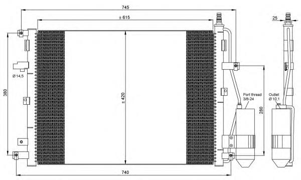 Radiador de aparelho de ar condicionado NRF 35876