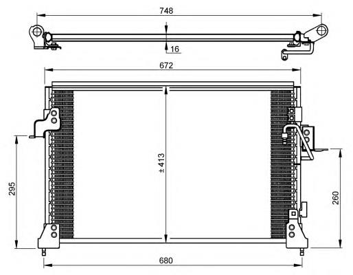 Radiador de aparelho de ar condicionado JRB100840 Land Rover