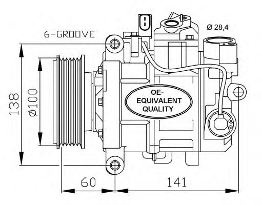 DCP02041 VAG Compressor de aparelho de ar condicionado