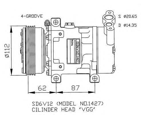 ACP337 Lucas Compressor de aparelho de ar condicionado
