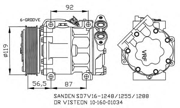 Compressor de aparelho de ar condicionado 32271 NRF