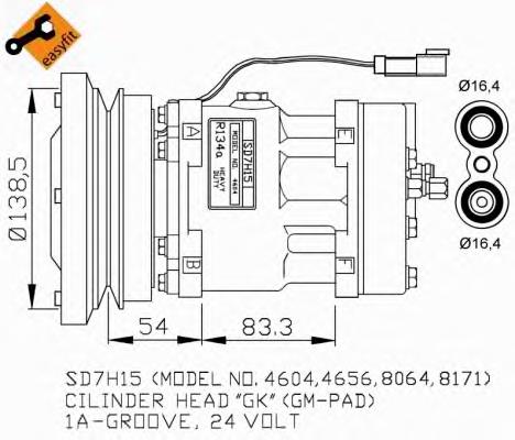 3E1906 Caterpillar Compressor de aparelho de ar condicionado