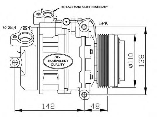 Compressor de aparelho de ar condicionado 64506917866 BMW