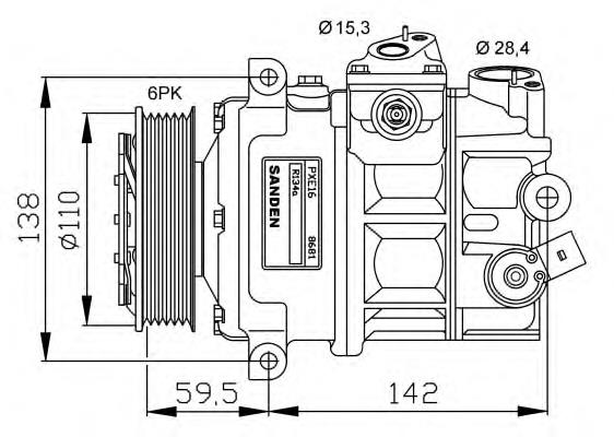 32147 NRF Compressor de aparelho de ar condicionado