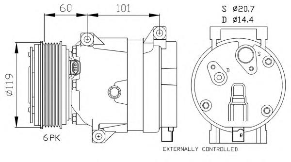 Compressor de aparelho de ar condicionado 32101 NRF