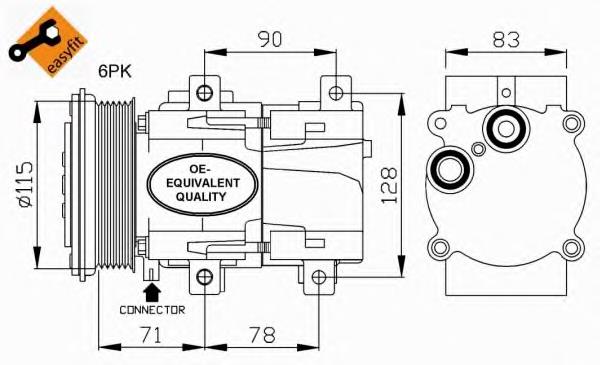 Compressor de aparelho de ar condicionado 32110 NRF