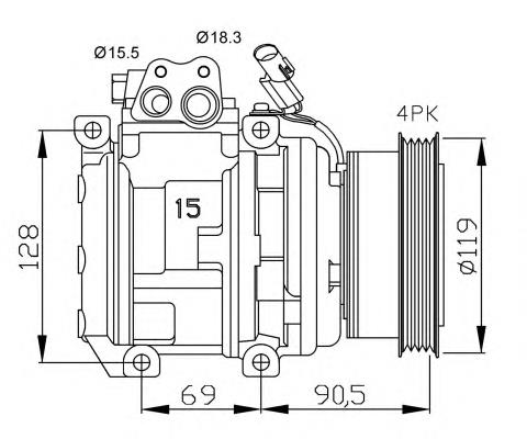 1204022700 Hyundai/Kia Compressor de aparelho de ar condicionado