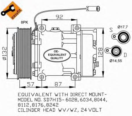 Compressor de aparelho de ar condicionado 32412 NRF