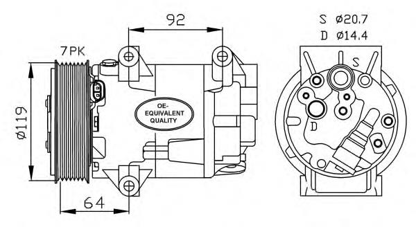 32424 NRF Compressor de aparelho de ar condicionado