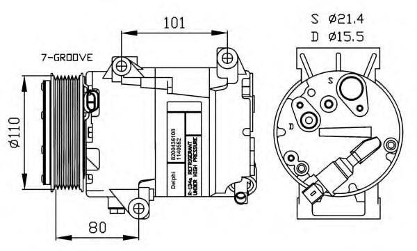 Compressor de aparelho de ar condicionado NRF 32478