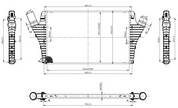 Radiador de intercooler 6302041 Opel