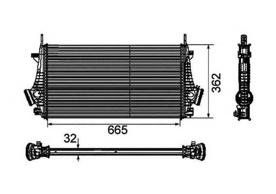 Radiador de intercooler Opel 1302647