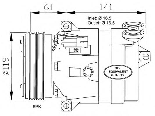 Compressor de aparelho de ar condicionado ACP101 Lucas