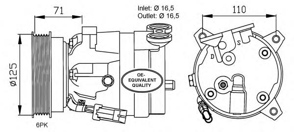 Compressor de aparelho de ar condicionado 1854094 Opel