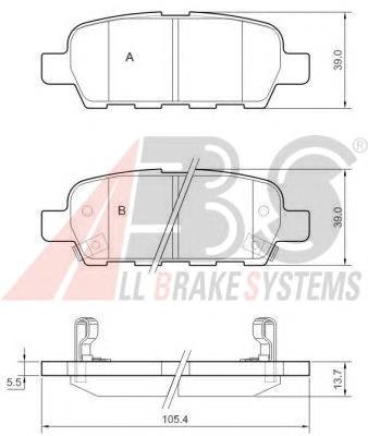 Compre AY060NS038 Nissan/Infiniti Sapatas do freio traseiras de disco
