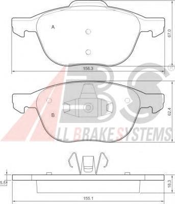 Compre BRF1554 Ford Sapatas do freio dianteiras de disco