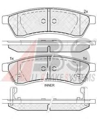 SP1119 General Motors Sapatas do freio traseiras de disco