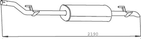 A9014903019 Mercedes Silenciador, parte central