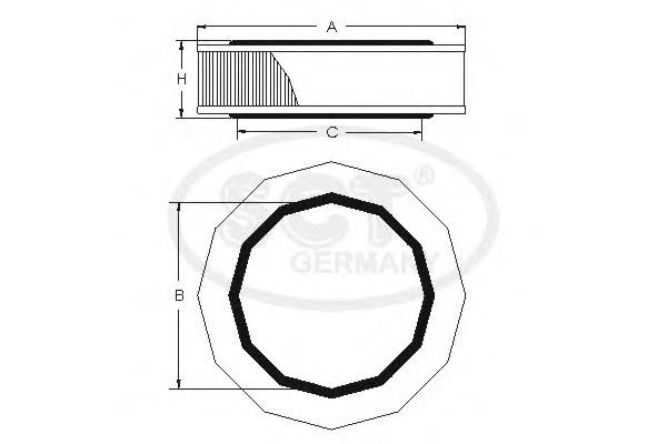 Filtro de ar E189L Hengst