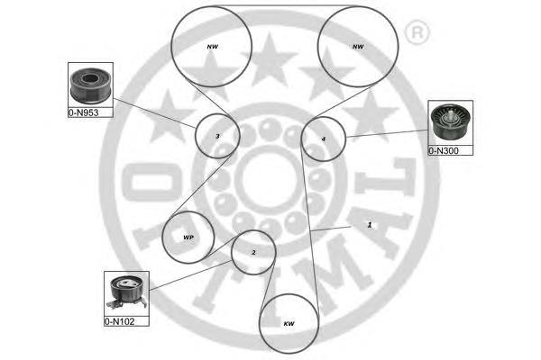 Compre 1629062 Opel Correia do mecanismo de distribuição de gás, kit