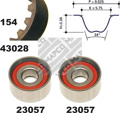 Correia do mecanismo de distribuição de gás, kit F904384V Flennor