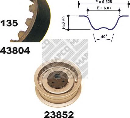 KT1003 Optibelt Correia do mecanismo de distribuição de gás, kit