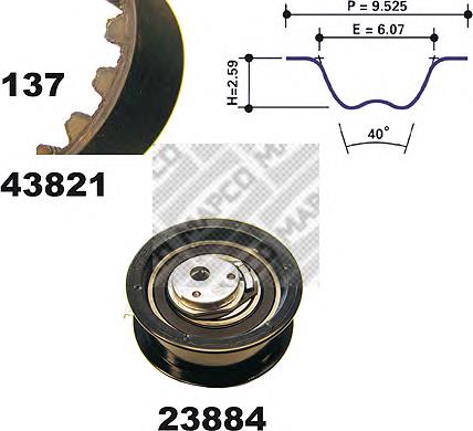 028198119A VAG Correia do mecanismo de distribuição de gás, kit