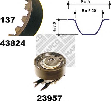 Compre 32198119 VAG Correia do mecanismo de distribuição de gás, kit