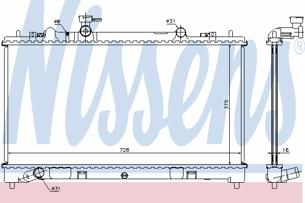 68509 Nissens Radiador de esfriamento de motor