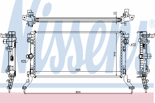 Radiador de esfriamento de motor 214100052R Renault (RVI)