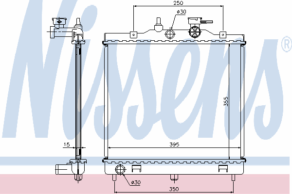 Radiador de esfriamento de motor Nissens 66654