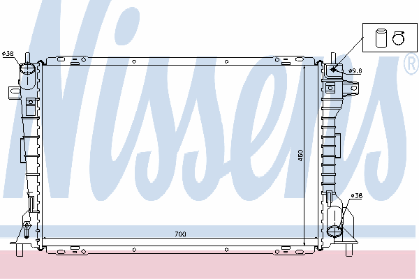 Radiador de esfriamento de motor 62033 Nissens