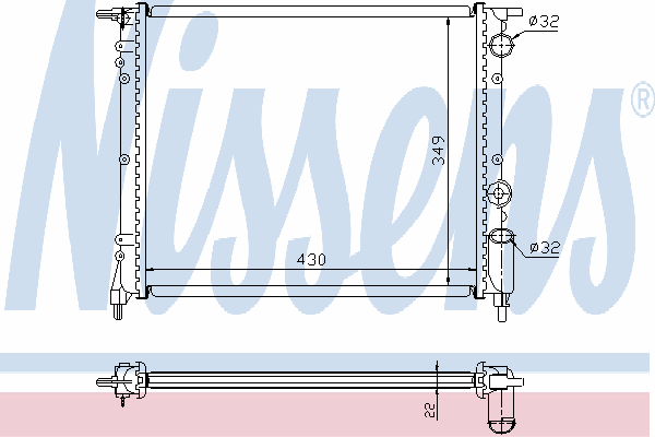 Radiador de esfriamento de motor Nissens 63919