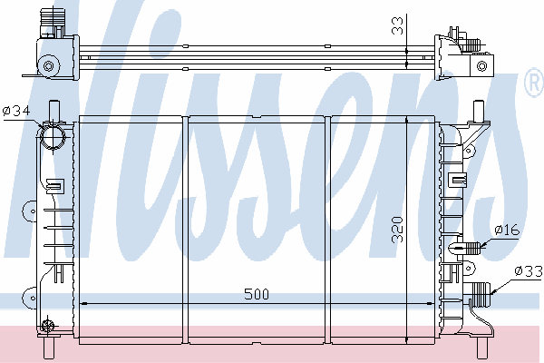 Radiador de esfriamento de motor Nissens 621621