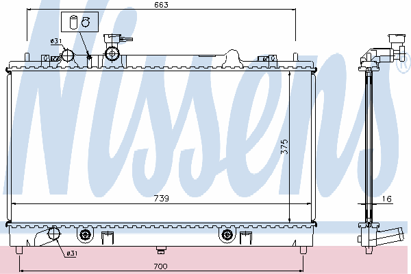62465A Nissens Radiador de esfriamento de motor