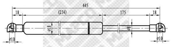 Compre 2031443 Doga Amortecedor de tampa de porta-malas (de 3ª/5ª porta traseira)