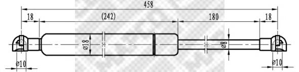 Amortecedor de tampa de porta-malas (de 3ª/5ª porta traseira) 8731H8 Peugeot/Citroen