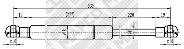 Amortecedor de tampa de porta-malas (de 3ª/5ª porta traseira) Renault (RVI) 8200025317