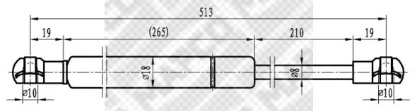 Amortecedor de tampa de porta-malas (de 3ª/5ª porta traseira) Renault (RVI) 8200003020