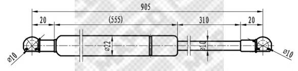Amortecedor de tampa de porta-malas (de 3ª/5ª porta traseira) Doga 2000313 preço, a partir de 24,69 USD