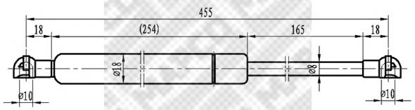 Amortecedor de tampa de porta-malas (de 3ª/5ª porta traseira) Fiat/Alfa/Lancia 46524678