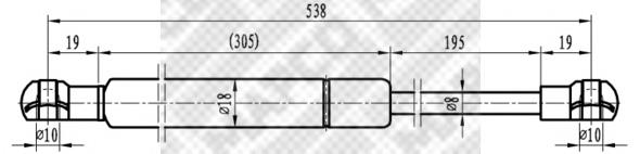 Compre A2255 Casals Amortecedor de tampa de porta-malas (de 3ª/5ª porta traseira)