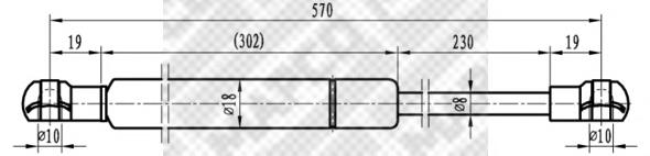 3M51R406A10AC Ford Amortecedor de tampa de porta-malas (de 3ª/5ª porta traseira)