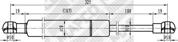 Amortecedor de tampa de porta-malas (de 3ª/5ª porta traseira) Ashika ZSA05019