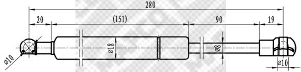 Amortecedor de tampa de porta-malas (de 3ª/5ª porta traseira) Febi 27650 preço, a partir de 27,63 USD