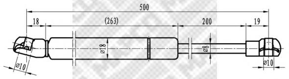 ZS09178 Japan Parts Amortecedor de tampa de porta-malas (de 3ª/5ª porta traseira)