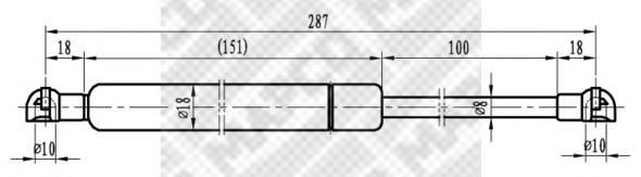 6K5827550C VAG Amortecedor de tampa de porta-malas (de 3ª/5ª porta traseira)