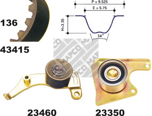 00000831R4 Peugeot/Citroen Correia do mecanismo de distribuição de gás, kit