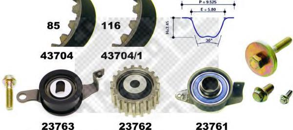 Correia do mecanismo de distribuição de gás, kit 955321 Volvo