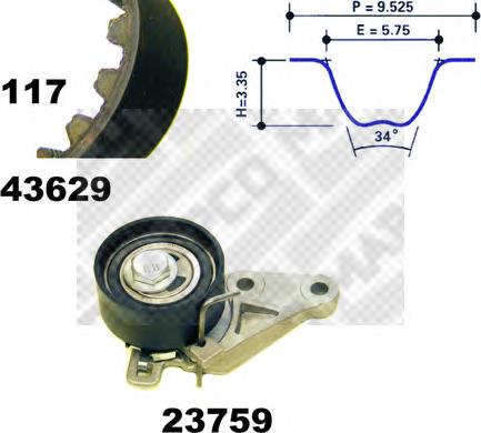 CT881K4 Continental/Siemens Correia do mecanismo de distribuição de gás, kit